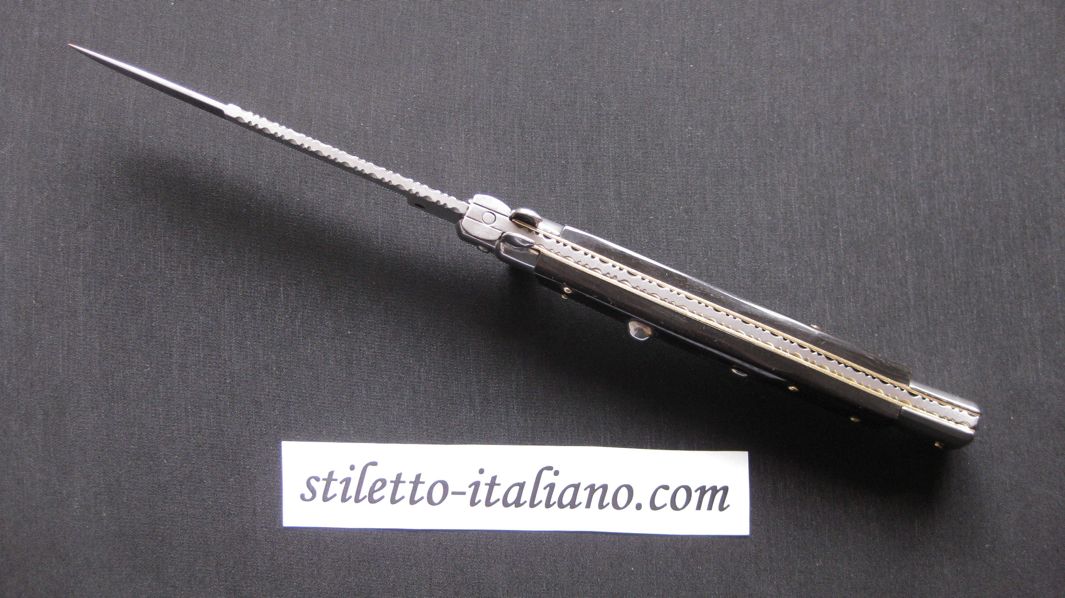 Stiletto 11 Bayonet stiletto Dark horn Fileworked Frank Beltrame