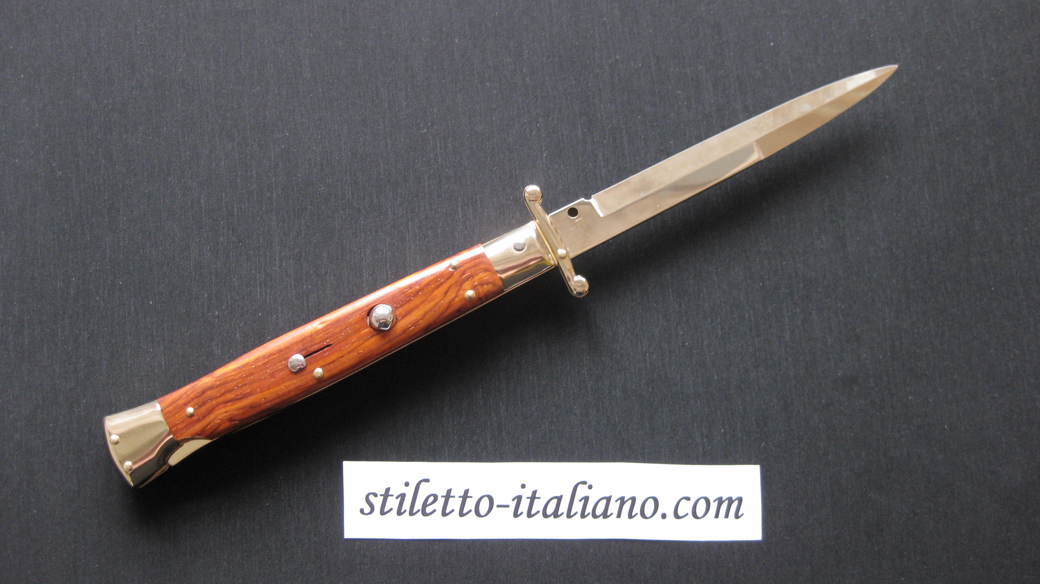 Stiletto 11 Swinguard Bayonet Cocobolo wood 24K Gold plated Frank Beltrame