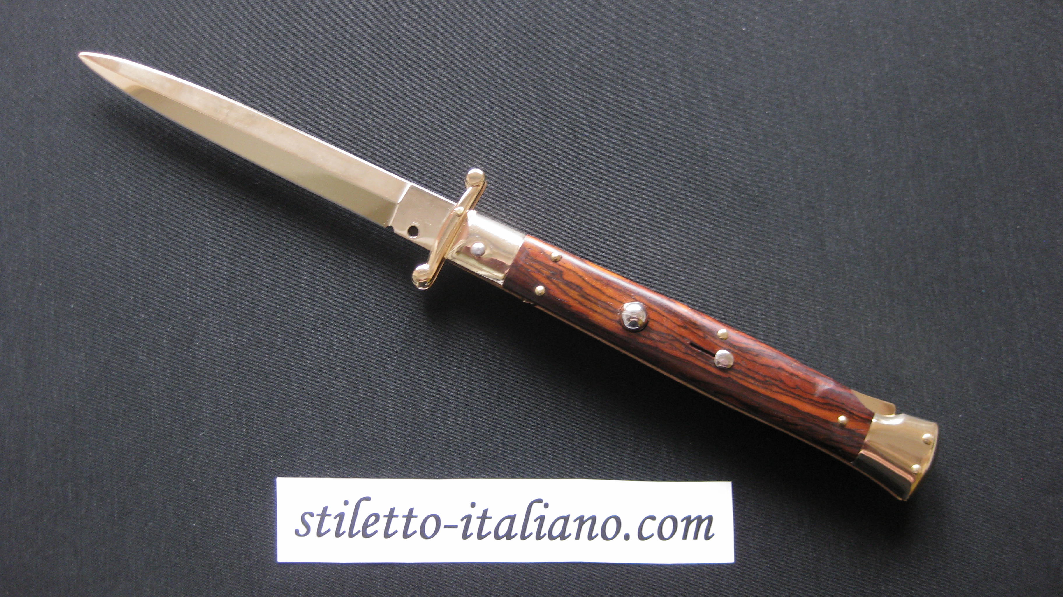 Stiletto 11 Swinguard Dagger Cocobolo wood 24K Gold plated Frank Beltrame