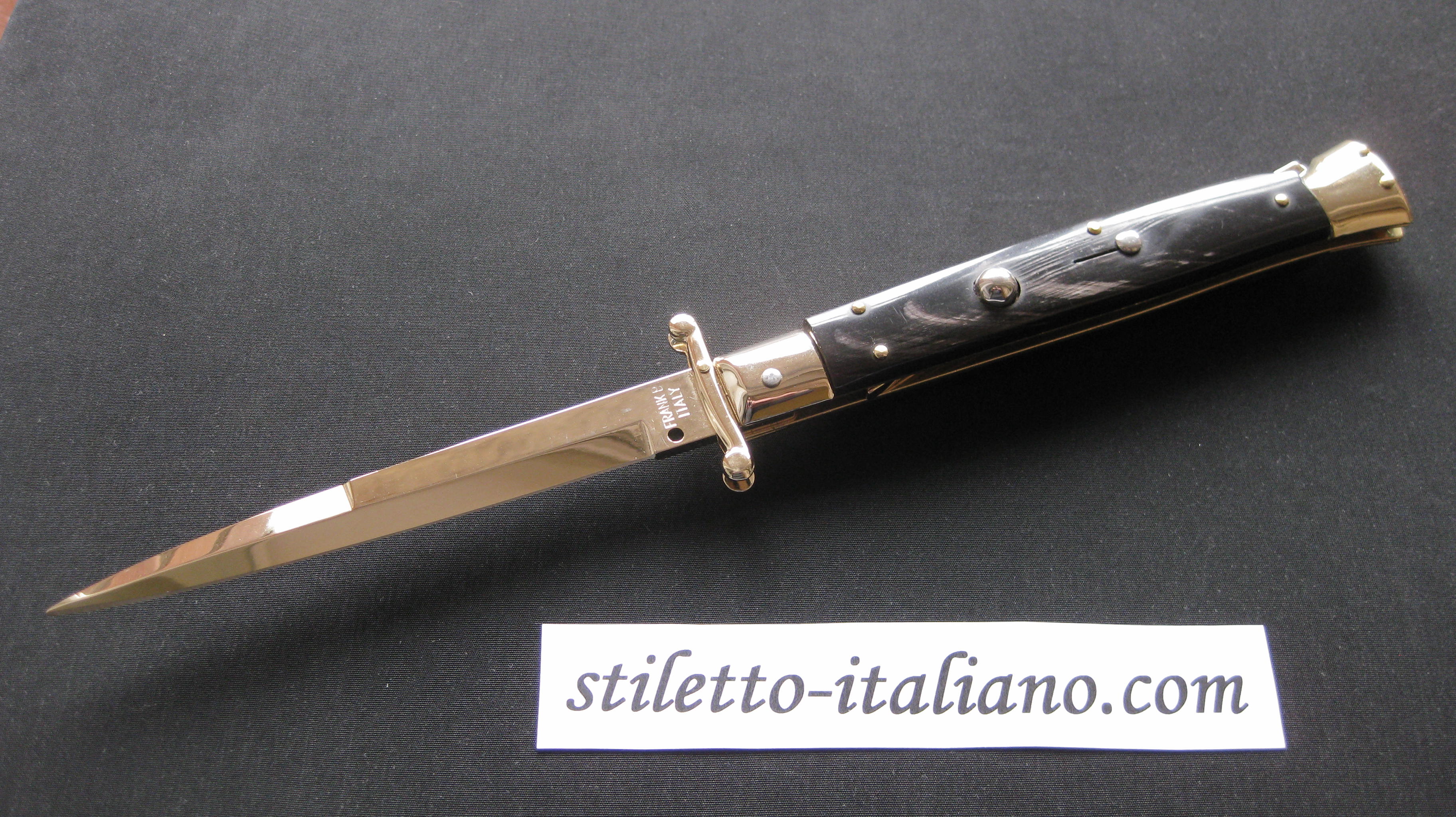 Stiletto 11 Swinguard Bayonet Dark horn 24K Gold plated Frank Beltrame