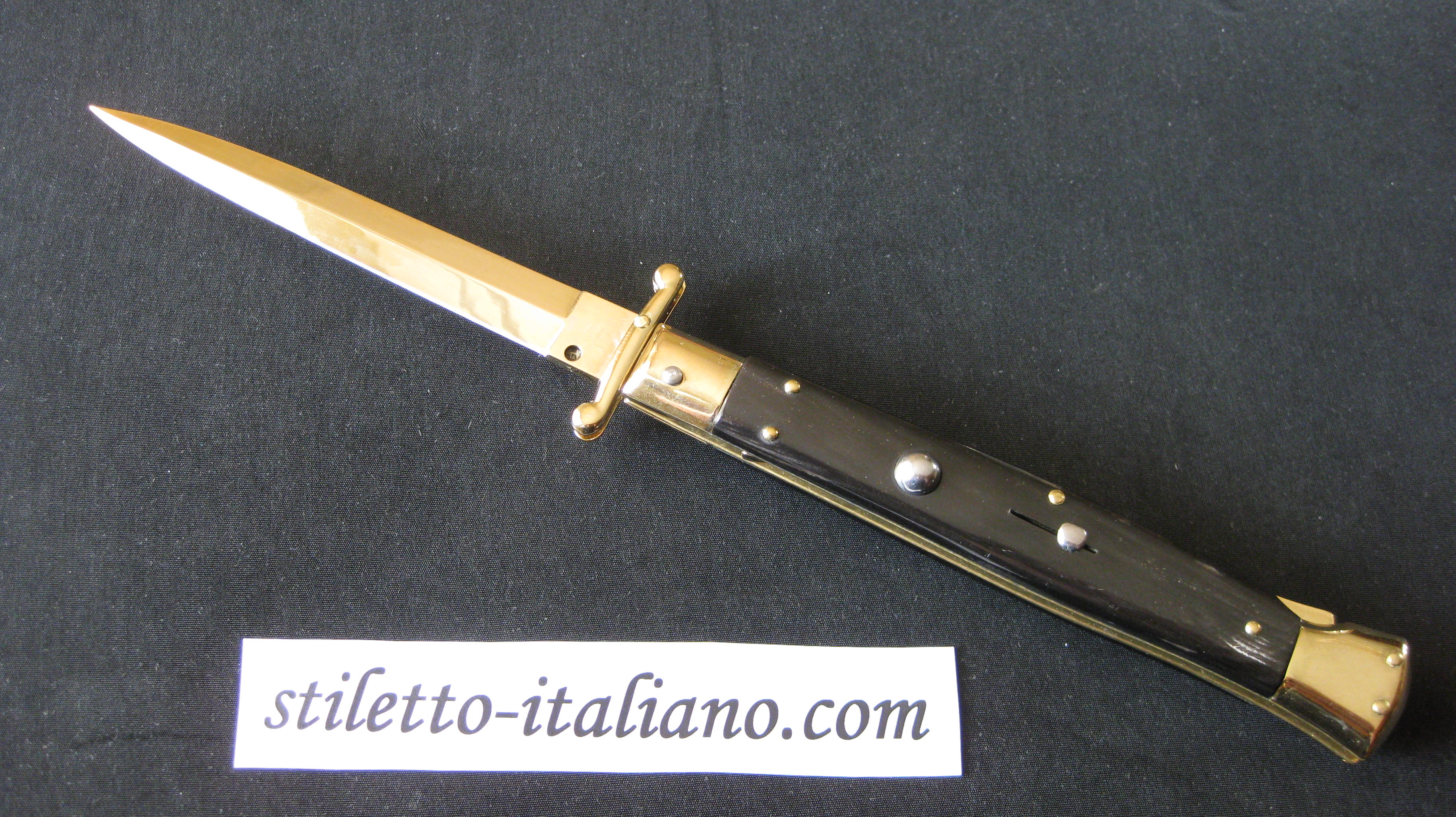 Stiletto 11 Swinguard Dagger Dark horn 24K Gold plated Frank Beltrame