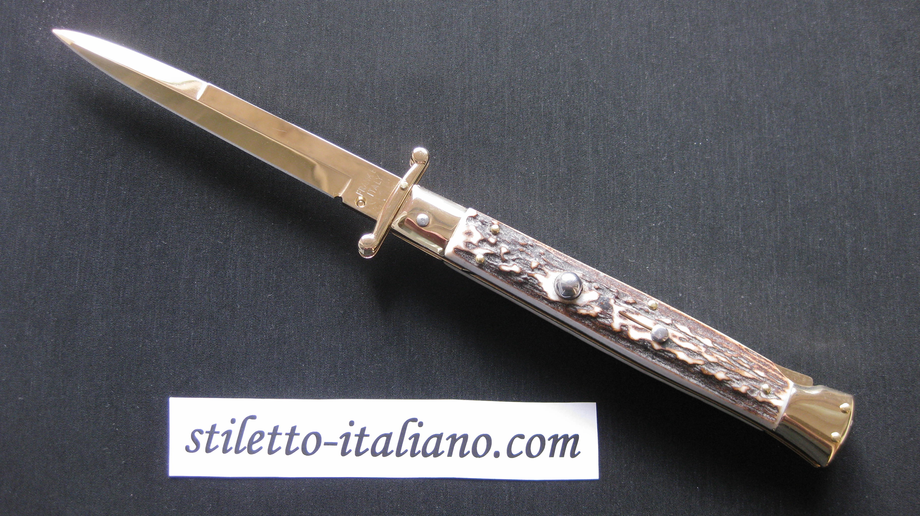 Stiletto 11 Swinguard Bayonet Stag 24K Gold plated Frank Beltrame