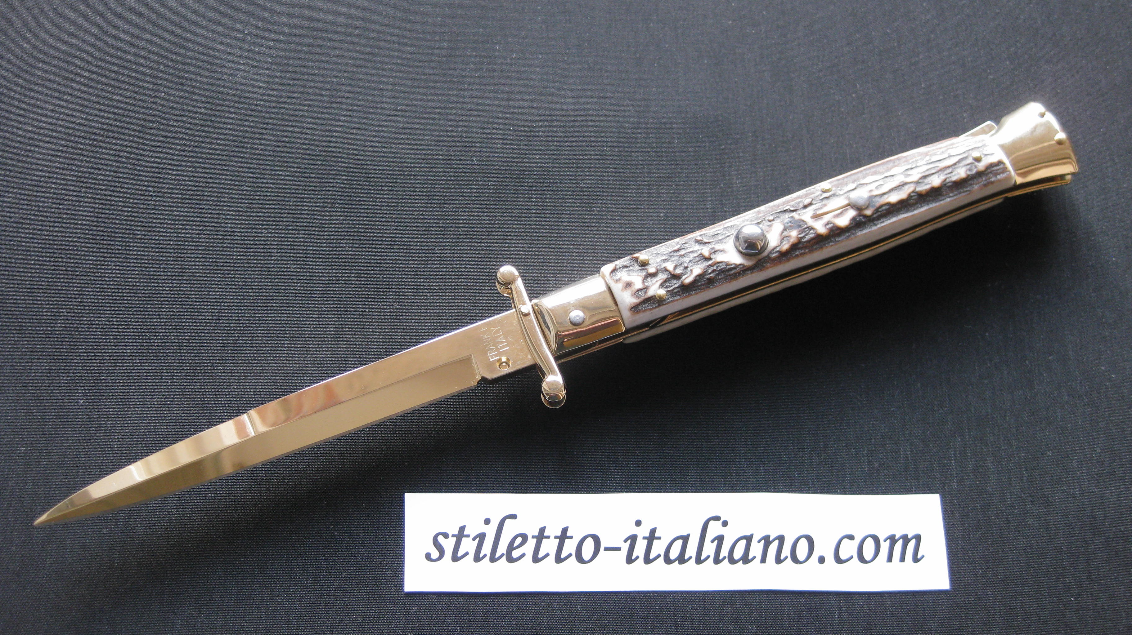 Stiletto 11 Swinguard Bayonet Stag 24K Gold plated Frank Beltrame