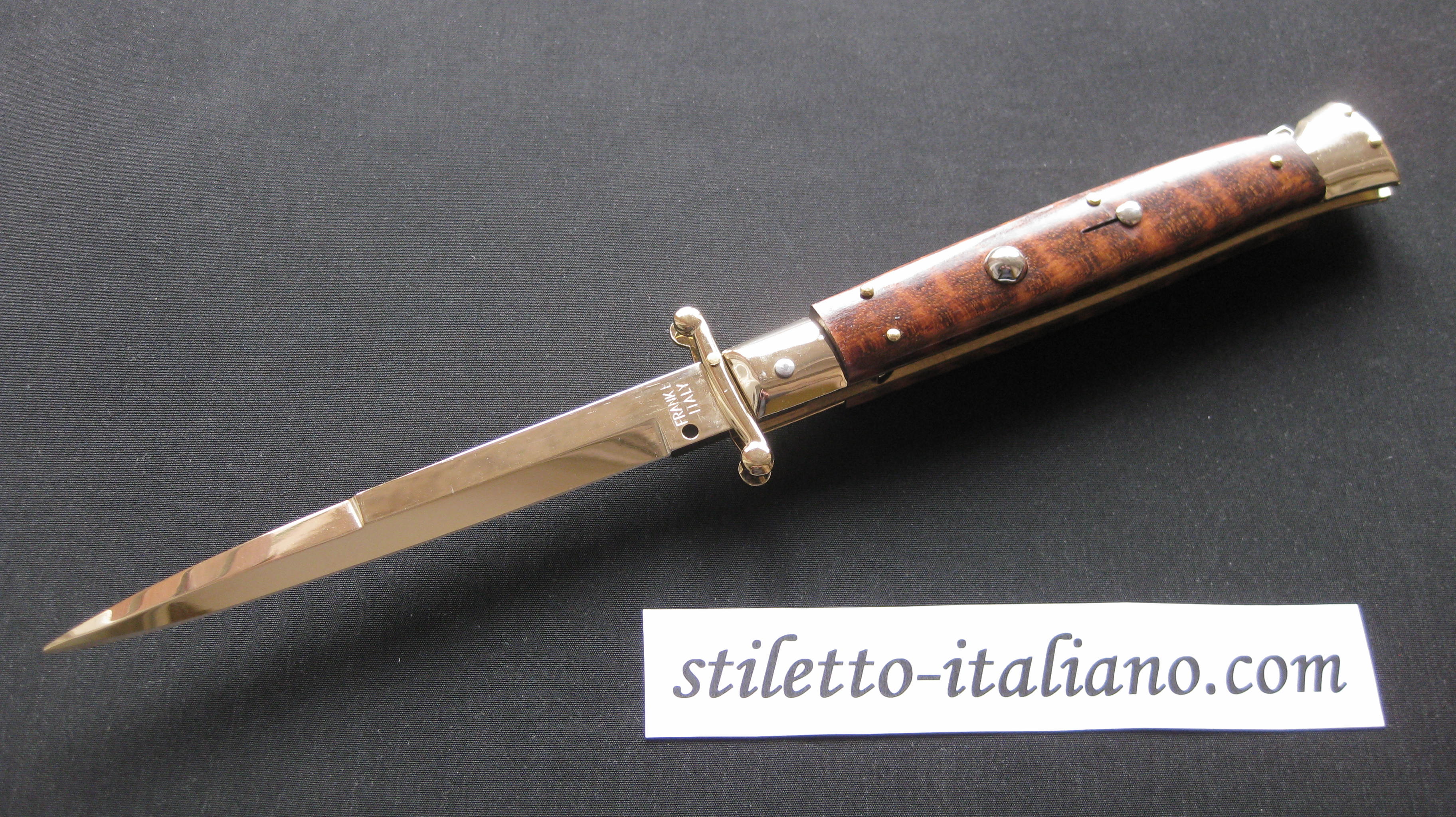 Stiletto 11 Swinguard Bayonet Snake wood 24K Gold plated Frank Beltrame