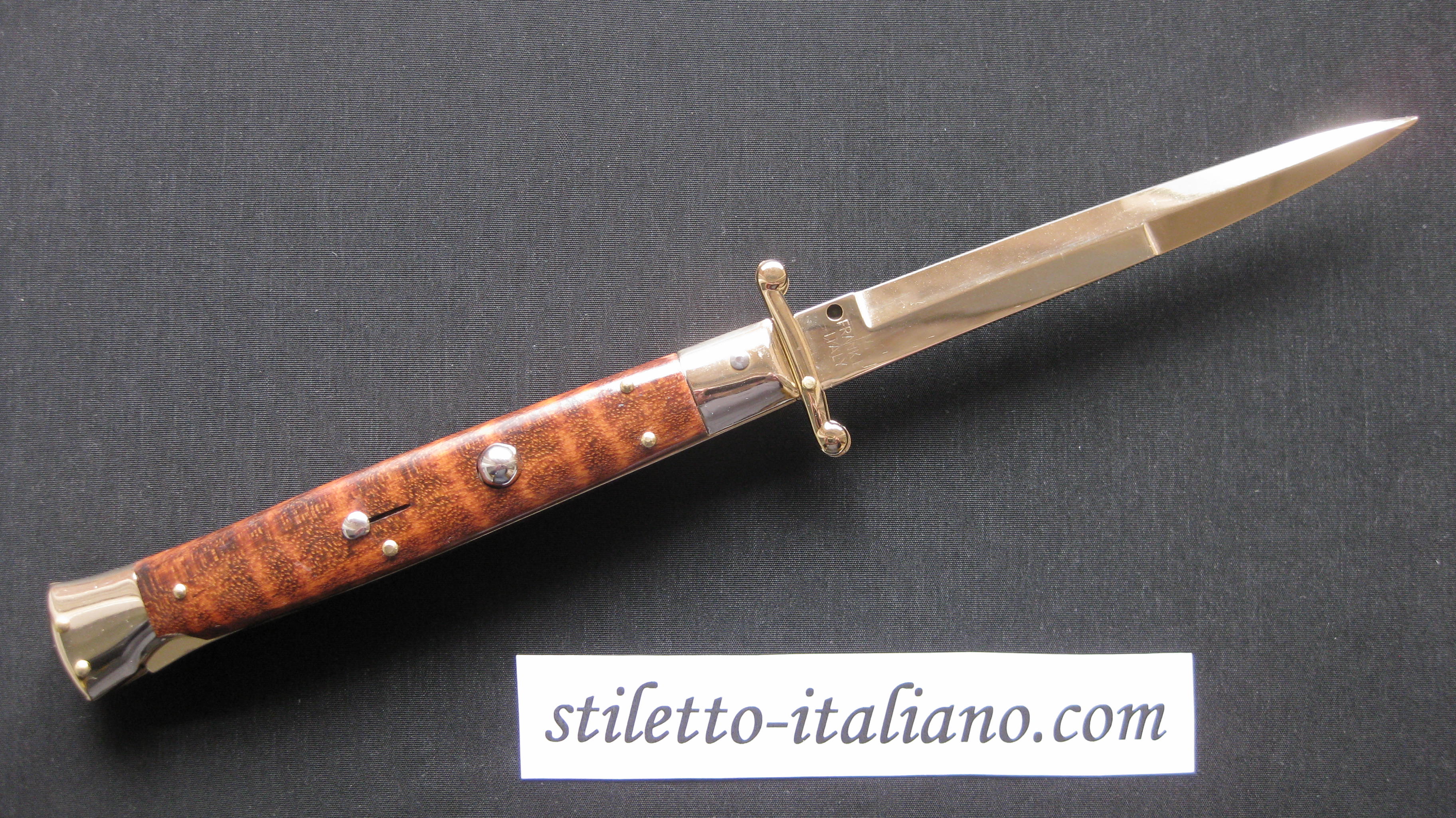 Stiletto 11 Swinguard Bayonet Snake wood 24K Gold plated Frank Beltrame