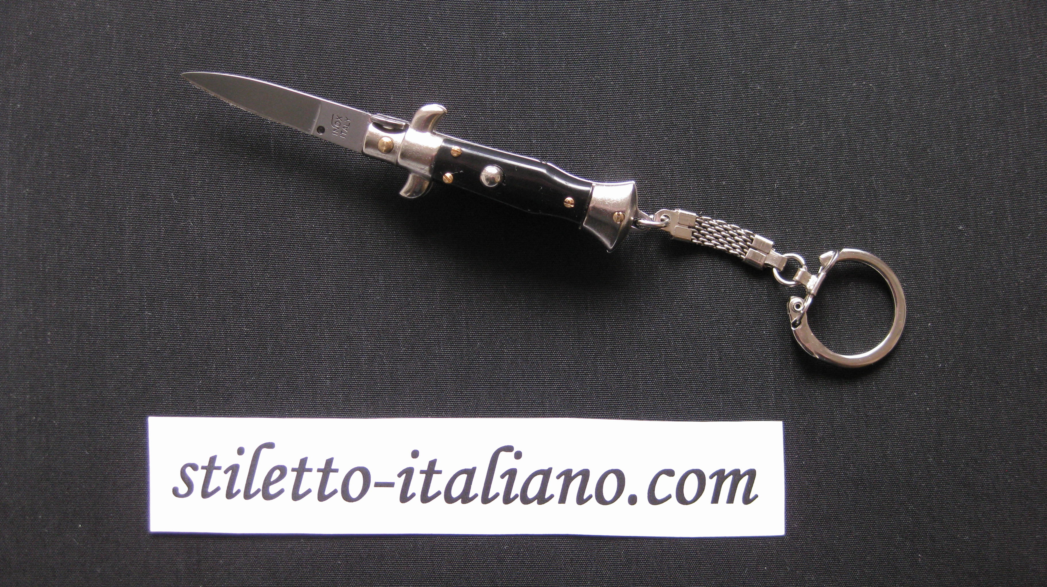 Stiletto 3.94 Keychain Miniature Plain Black acrylic SKM