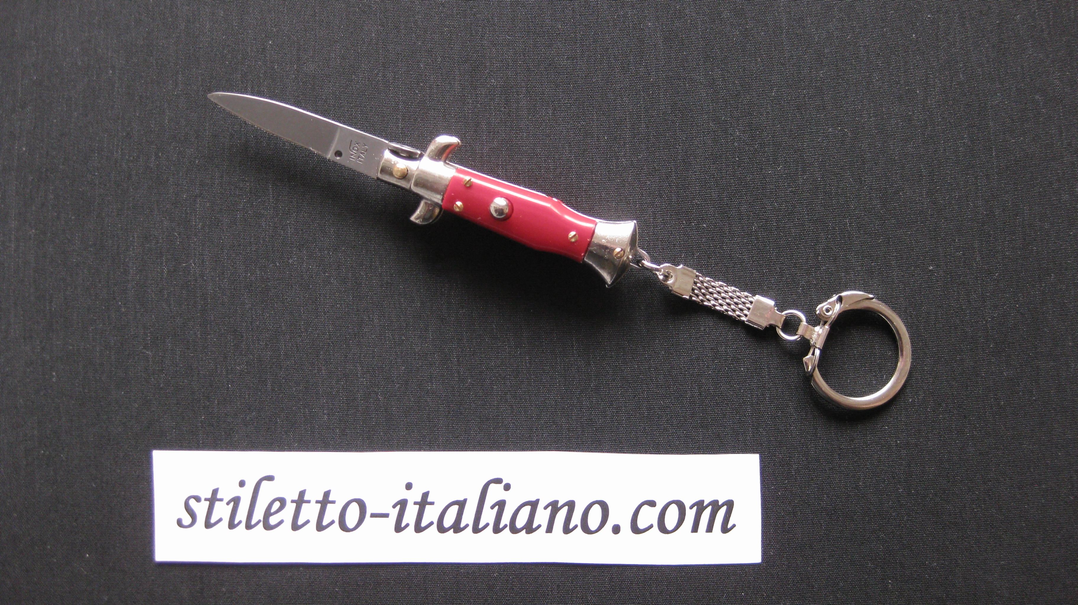 Stiletto 3.94 Keychain Miniature Plain Red acrylic SKM