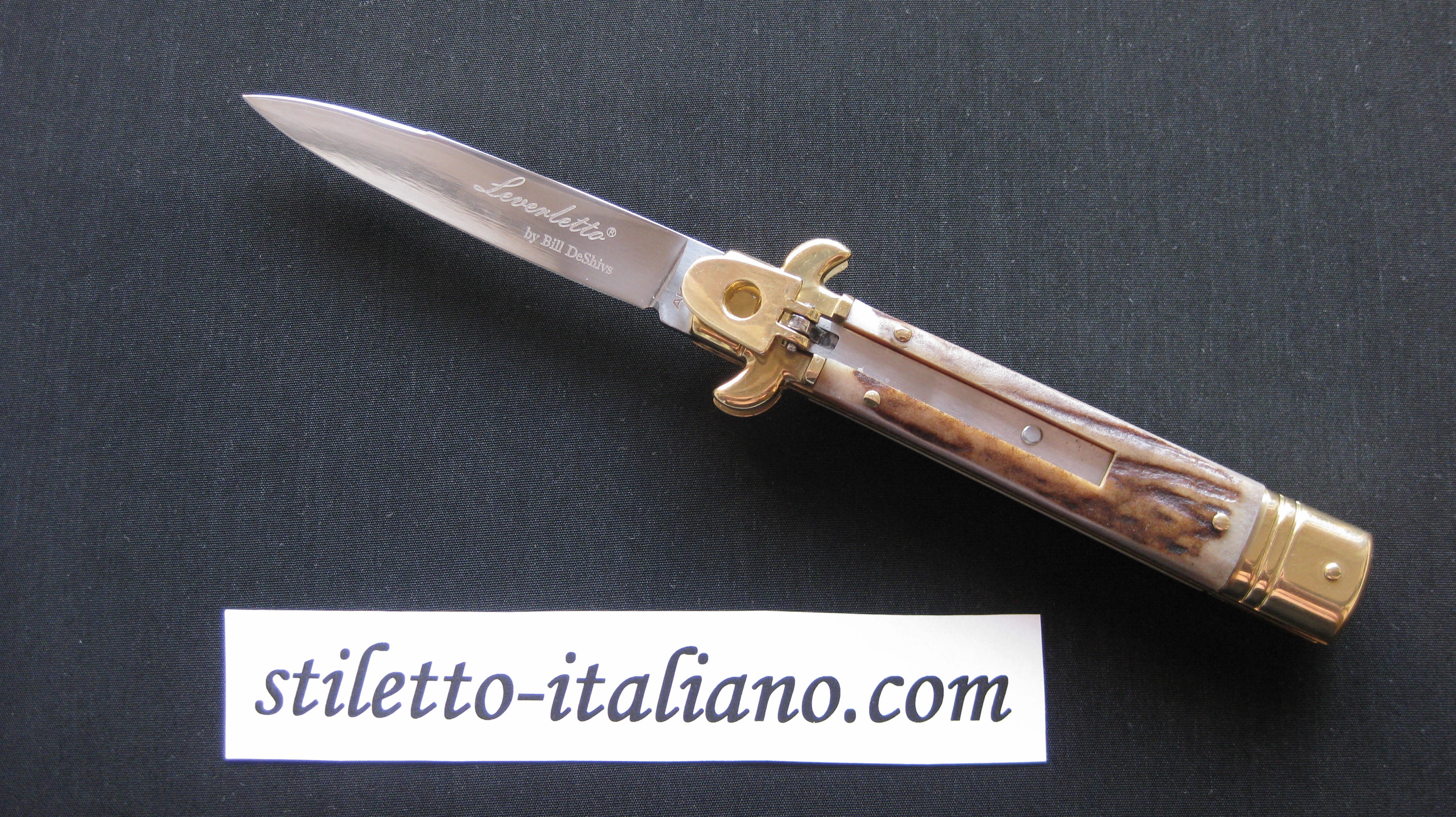 Stiletto 9 Leverletto Swedge Stag horn AKC by Bill DeShivs