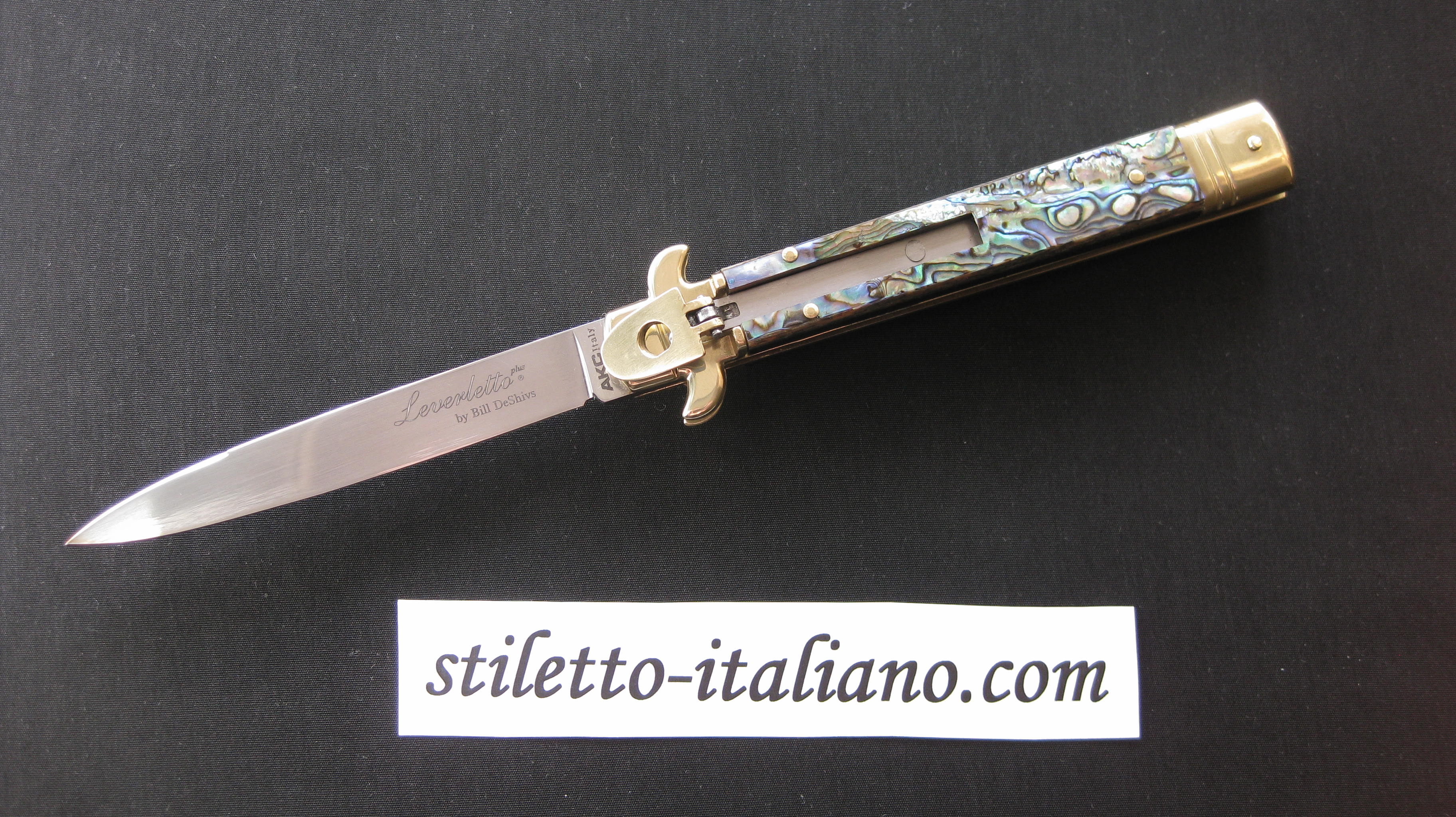 Stiletto 9 Leverletto Swedge Abalone AKC by Bill DeShivs