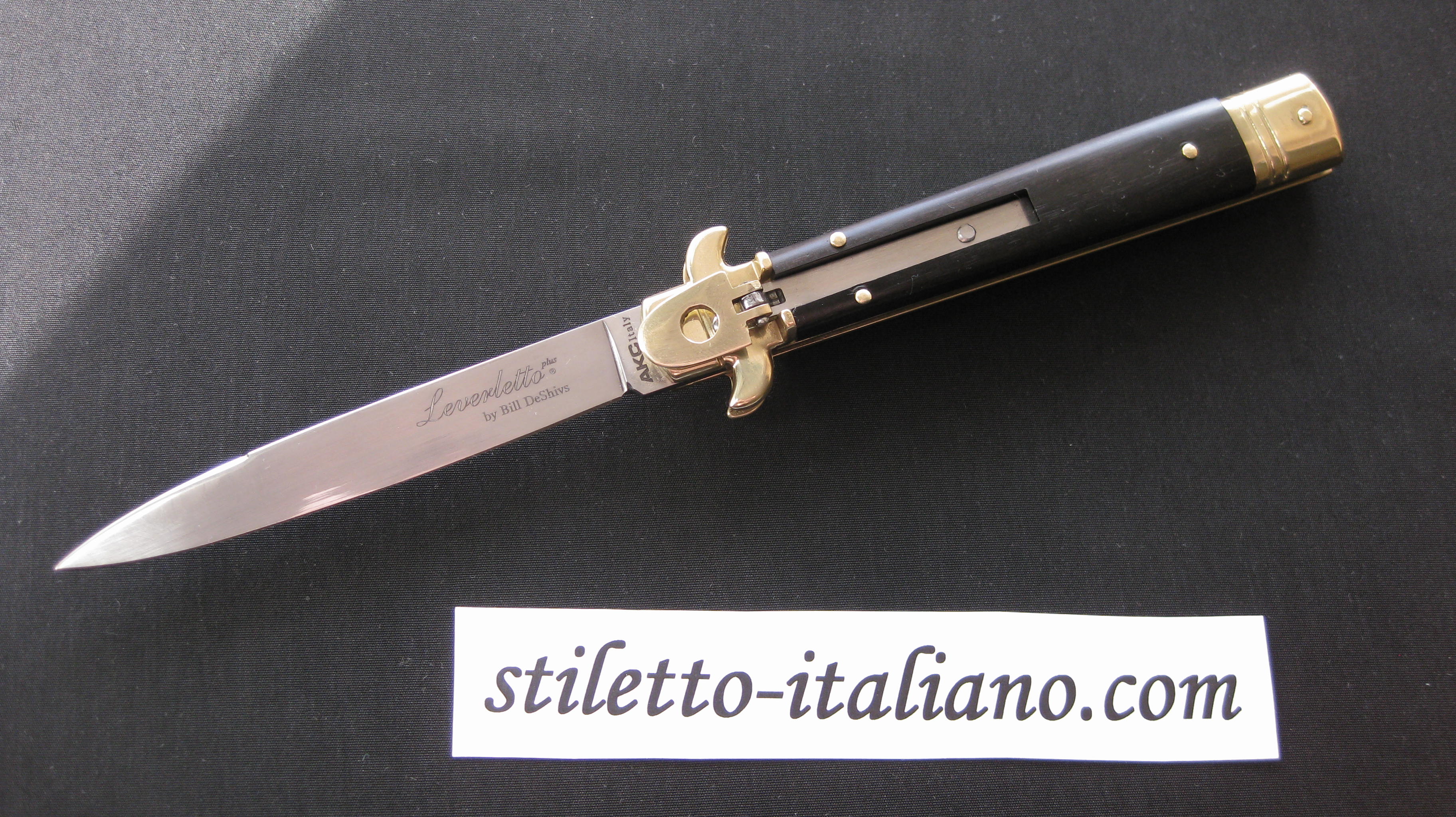 Stiletto 9 Leverletto Swedge Ebony wood AKC by Bill DeShivs