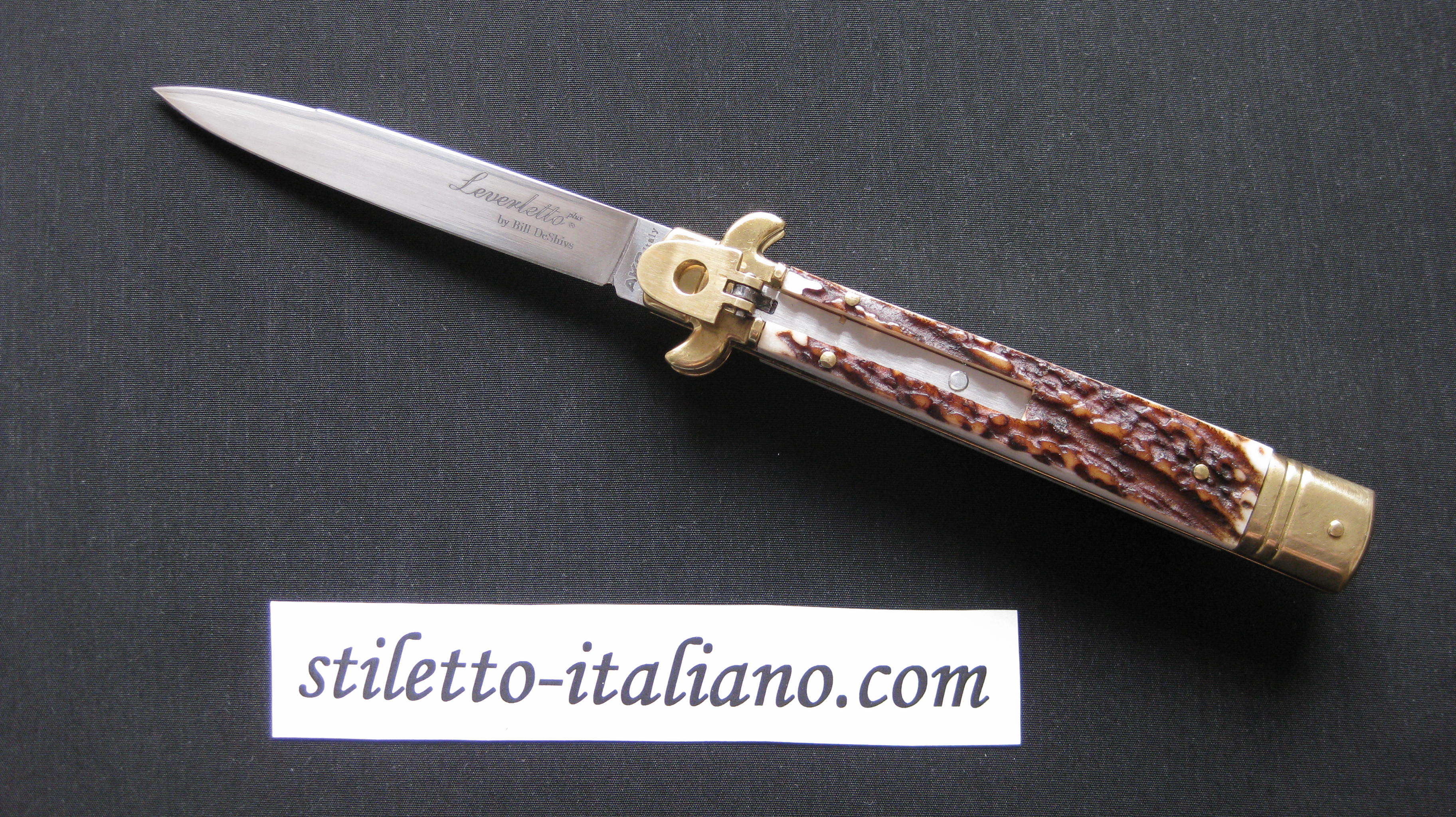 Stiletto 9 Leverletto Swedge Stag horn AKC by Bill DeShivs