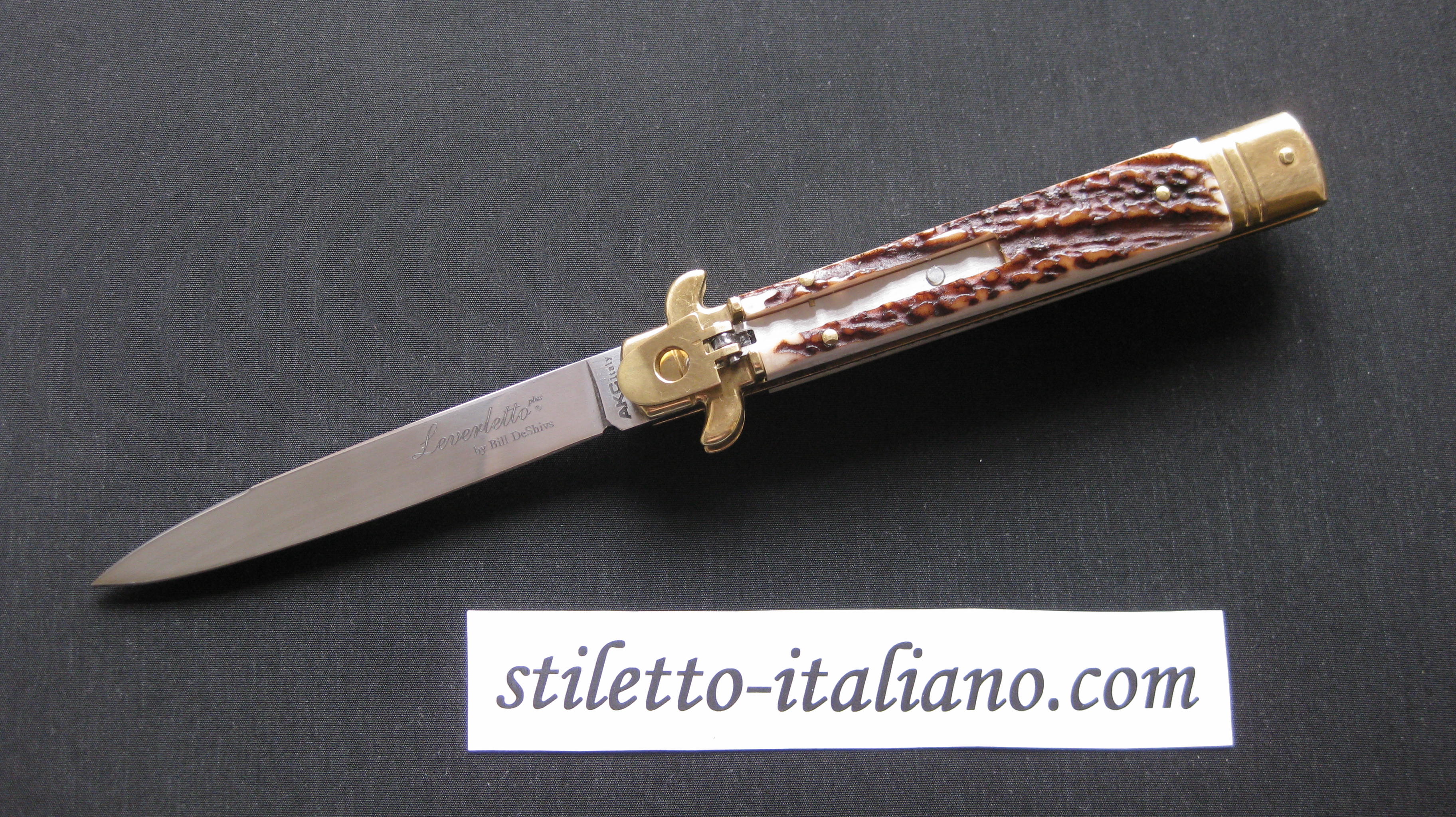 Stiletto 9 Leverletto Swedge Stag horn AKC by Bill DeShivs