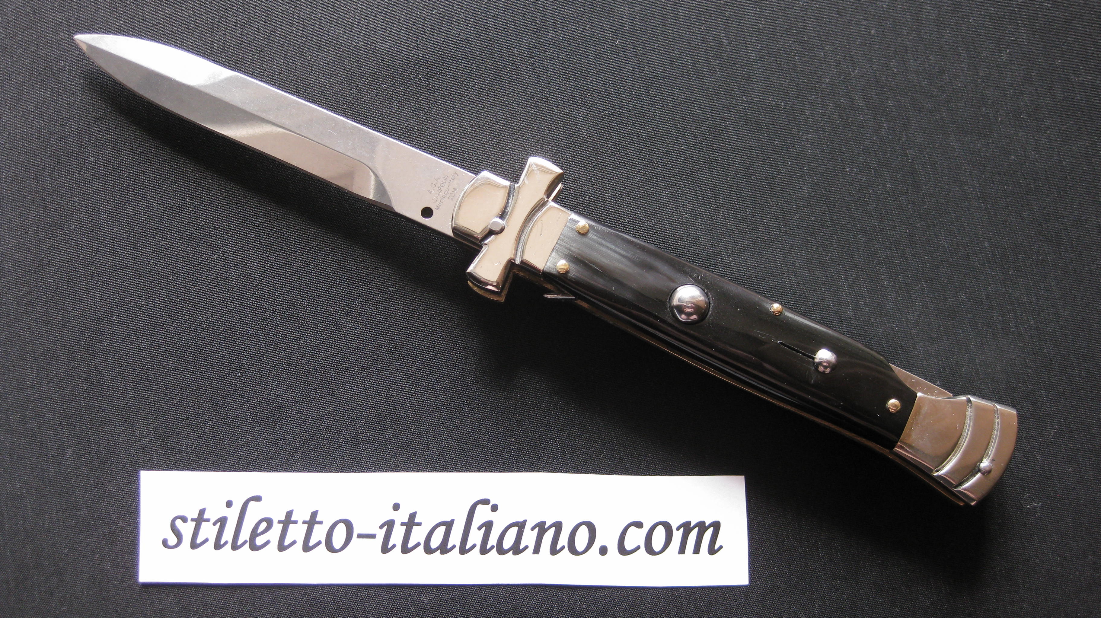 Stiletto 9 Maltese Cross Modified Bayonet Buffalo Horn AGA Campolin