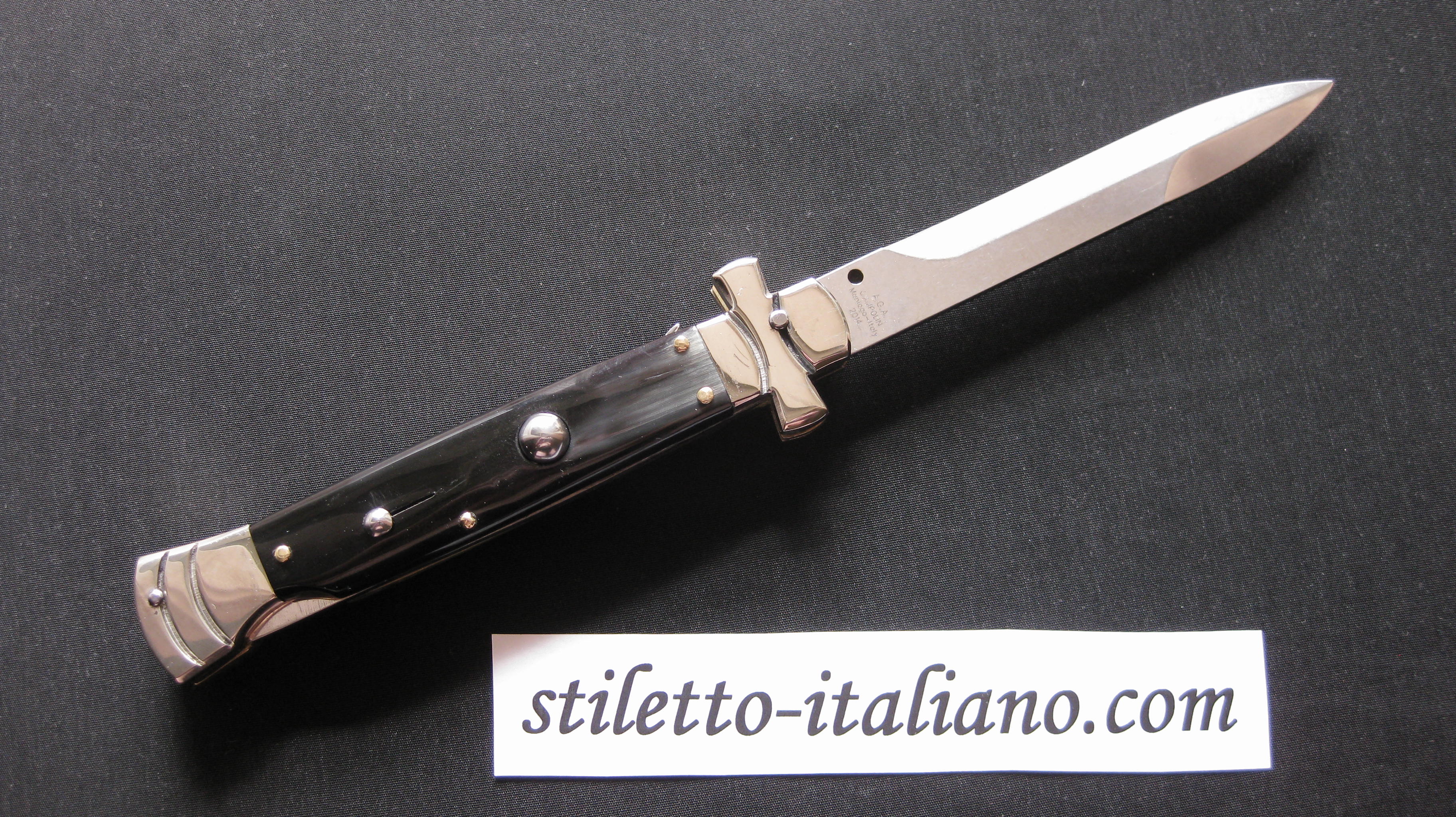 Stiletto 9 Maltese Cross Modified Bayonet Buffalo Horn AGA Campolin