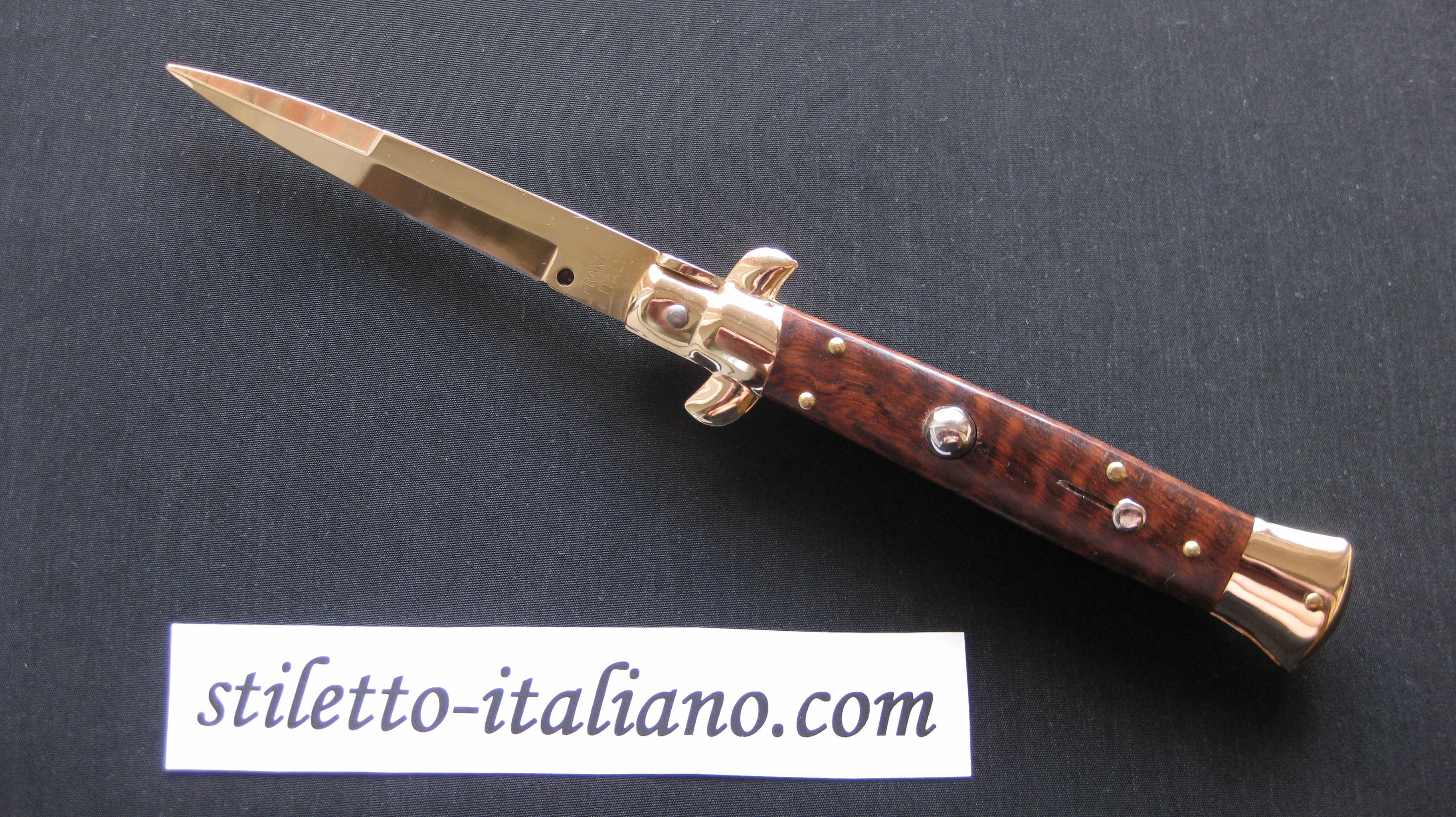 Stiletto 9 Classic stiletto Bayonet Snake wood 24K Gold plated Frank Beltrame